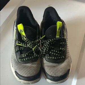 Kids Black and Gray Under Armor Curry Sneakers